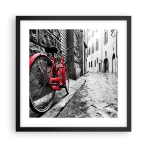 Poster in een zwarte lijst - Echte schoonheid verveelt niet - 40x40 cm