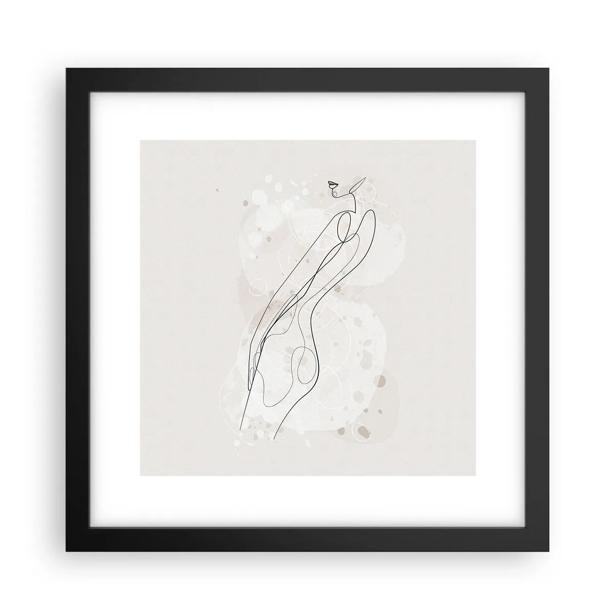 Poster in een zwarte lijst - De blik dwaalt af - 30x30 cm