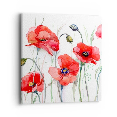 Schilderen op canvas - Poolse bloemen - 30x30 cm