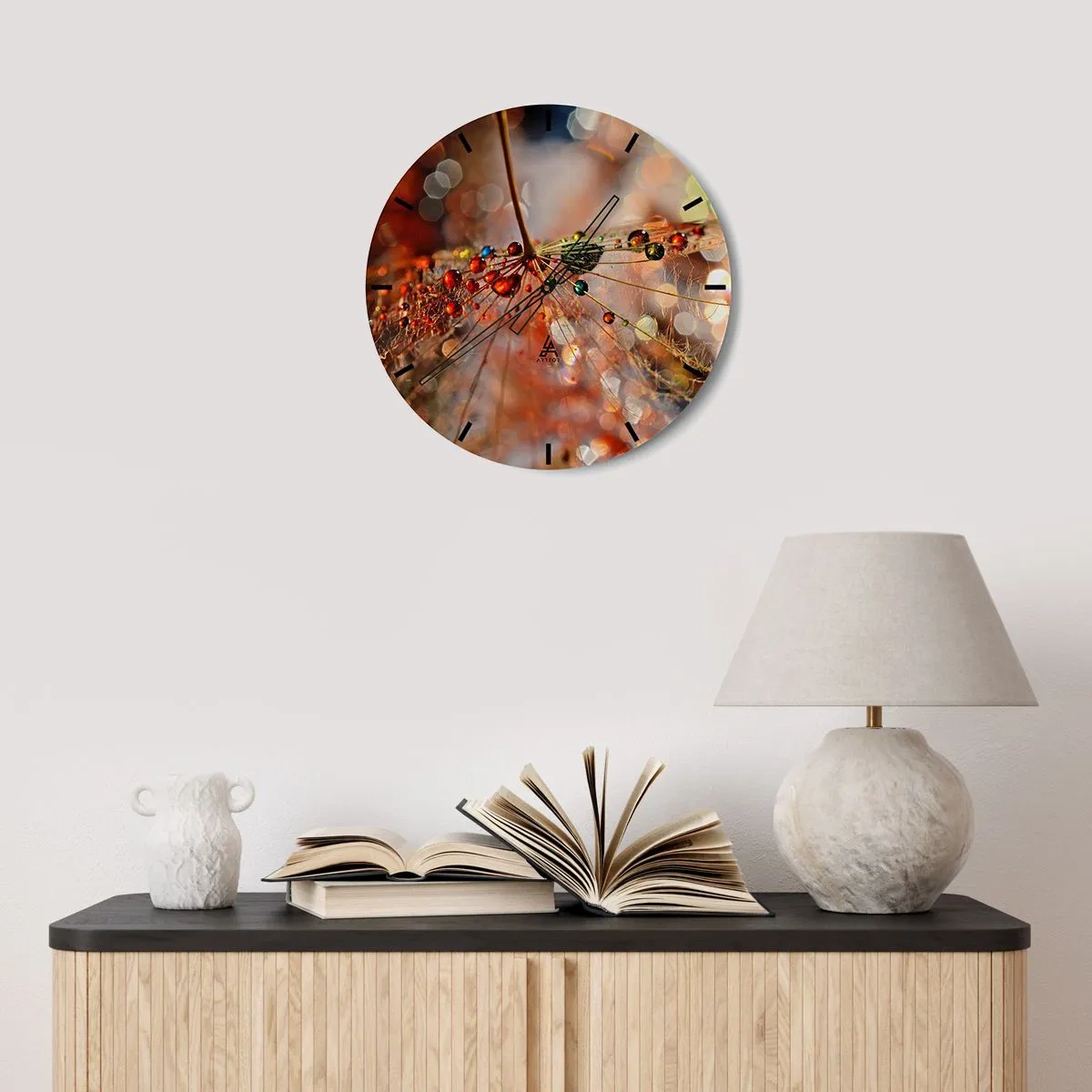 Wandklok - Klok - Geregen op een spinnendraad - 30x30 cm