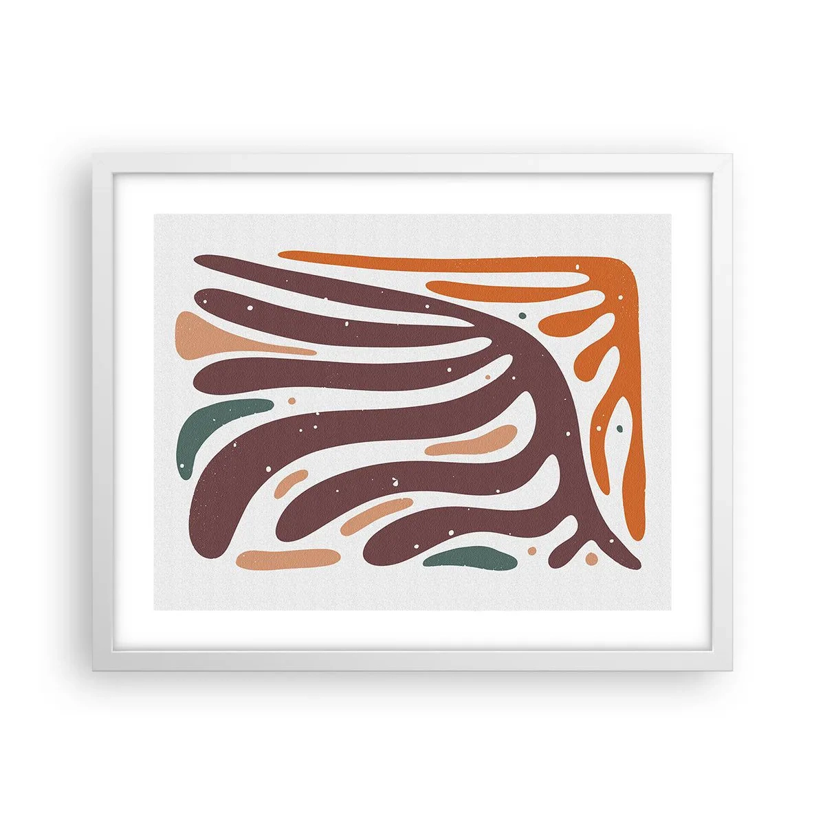 Poster in een witte lijst - Stralende organische compositie - 50x40 cm