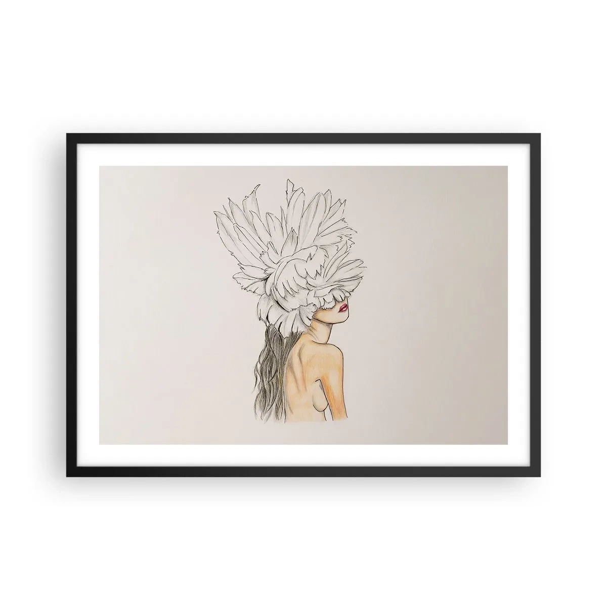 Poster in een zwarte lijst - gekroonde schoonheid - 70x50 cm