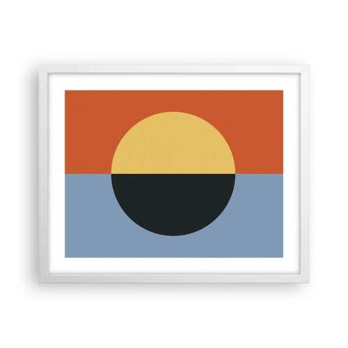 Poster in een witte lijst - Een compositie van warmte en koelte - 50x40 cm
