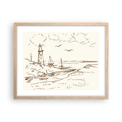 Een poster in een licht eiken lijst - Een overzicht van de herinneringen aan de zomer - 50x40 cm