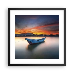 Poster in een zwarte lijst - Een goede nacht komt eraan - 40x40 cm