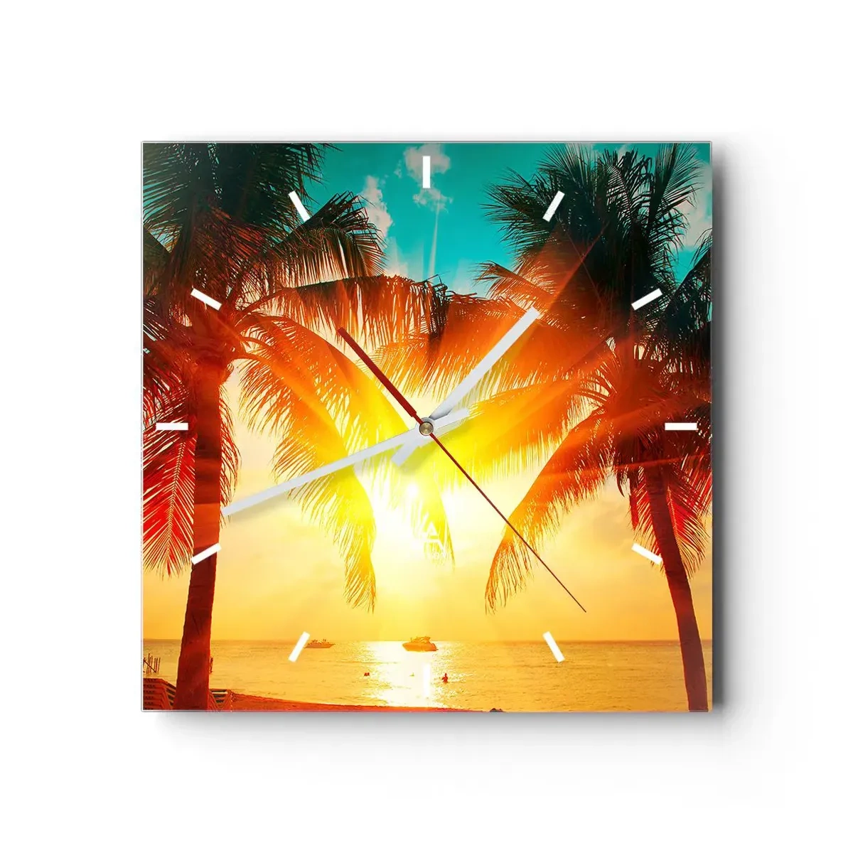 Wandklok - Klok - Exotisch koppel - 30x30 cm