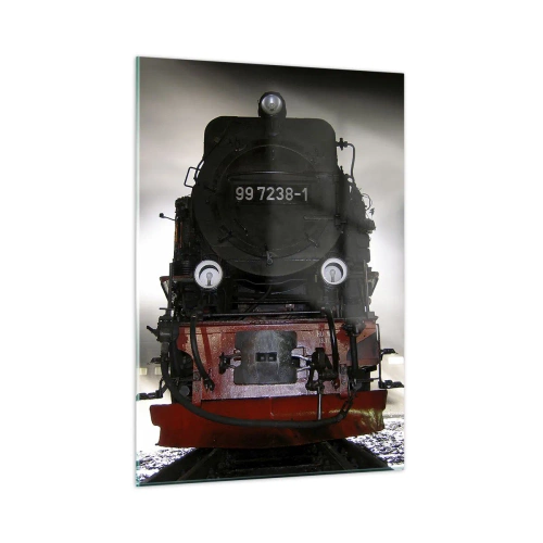 Schilderen op glas - Hij staat en hapt, hapt en blaast - 50x70 cm