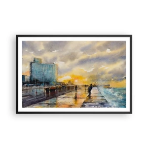 Poster in een zwarte lijst - Het leven aan de oever - 91x61 cm