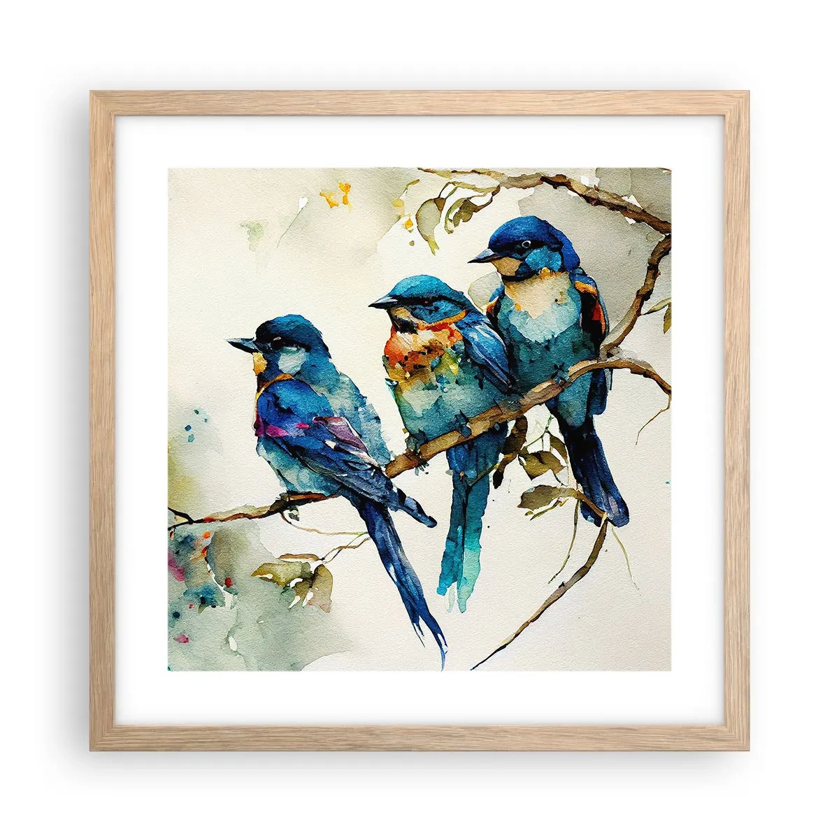 Een poster in een licht eiken lijst - Is hij boos geworden? - 40x40 cm