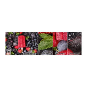 Fotobehang Monster Premium Sand - De smaak van hete zomer - Ijsje, Fruit, Gezondheid - 100x30 cm