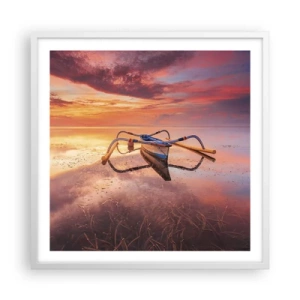 Poster in een witte lijst - De rust van een tropische avond - 60x60 cm