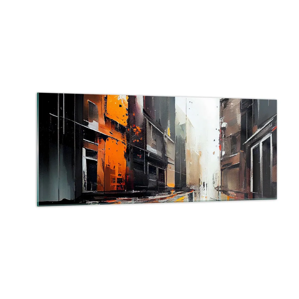 Schilderen op glas - Regenachtige dag - 100x40 cm