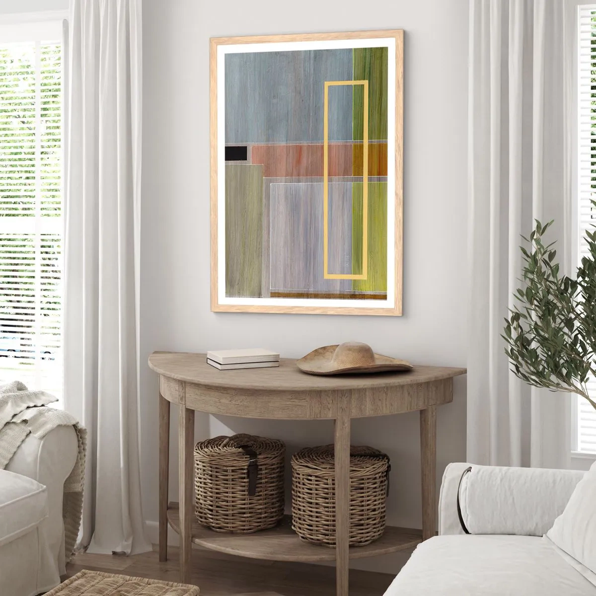 Een poster in een licht eiken lijst - Eenvoudig en rustig - 50x70 cm
