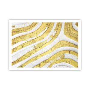 Poster - Compositie in wit en goud - 100x70 cm