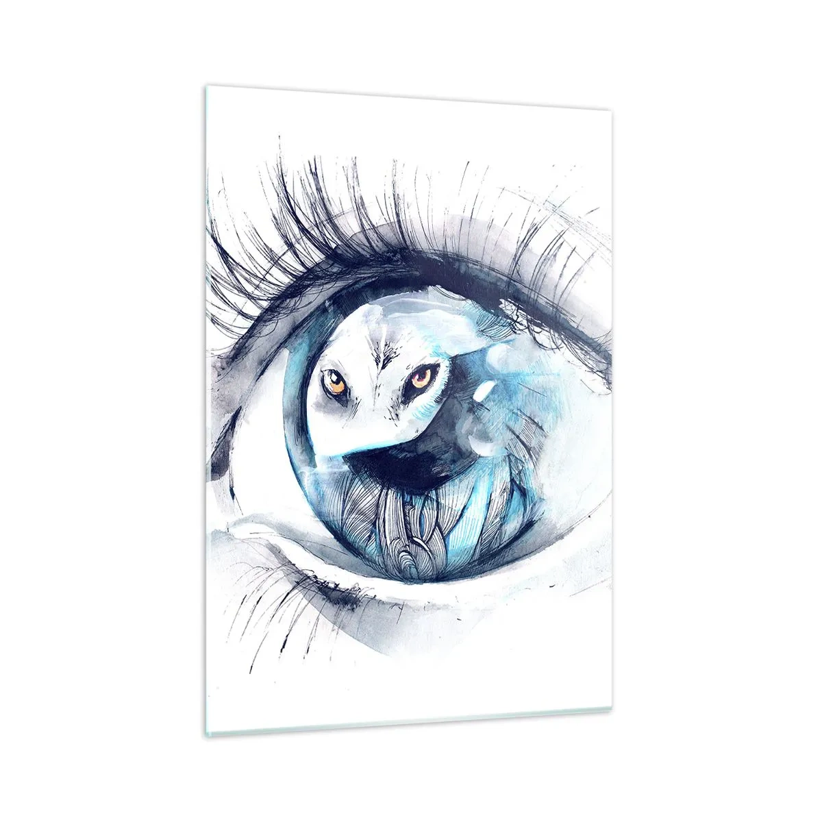Schilderen op glas - Oog in oog met wildheid - 50x70 cm