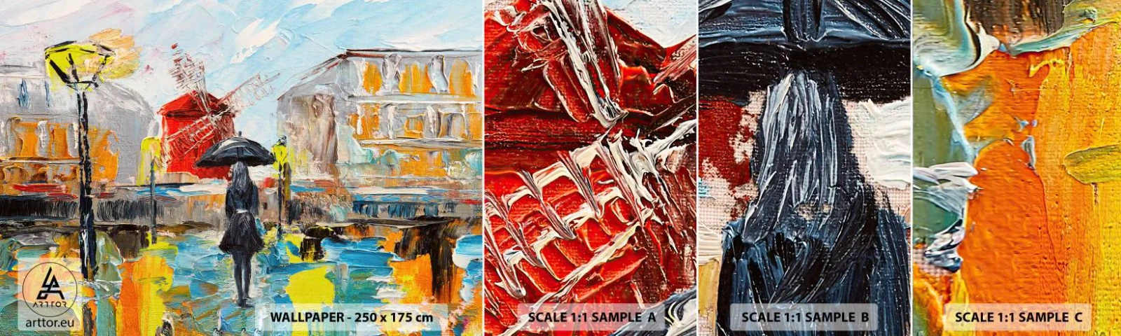 Fotobehang Staaltje Standard Eco - Parijse legendes - Vrouw, Parijs, Stad - 100x30 cm