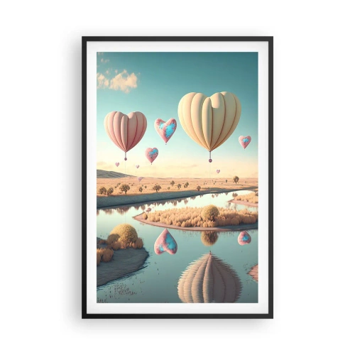 Poster in een zwarte lijst - Liefde laat je vliegen - 61x91 cm