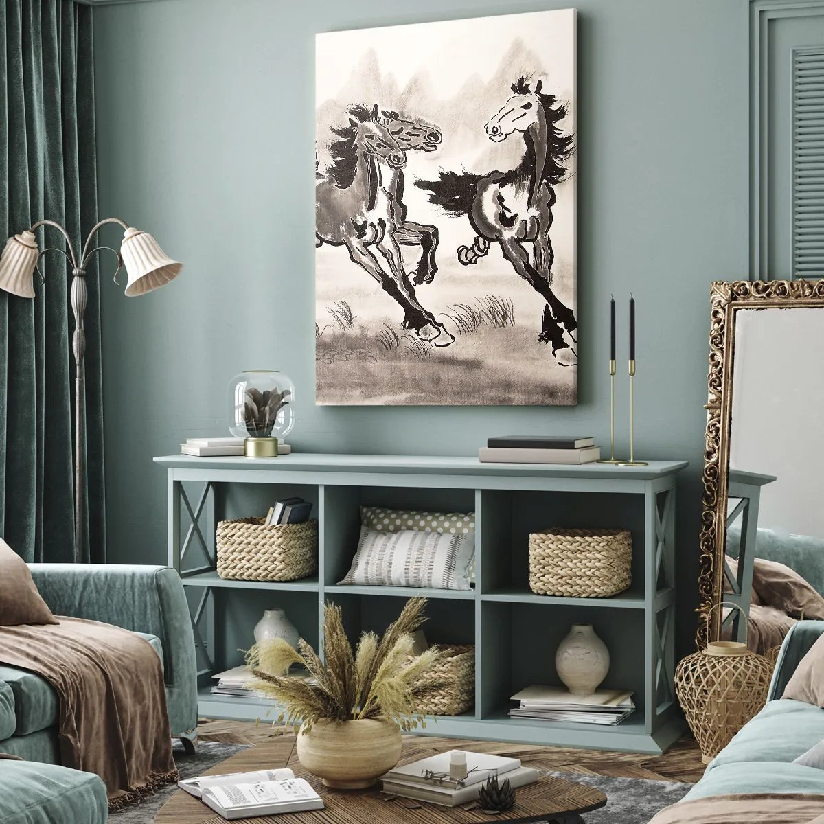 Schilderen op canvas - In een vrolijke galop - 50x70 cm
