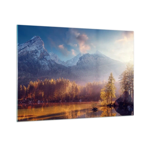 Schilderen op glas - In bergen en dalen - 100x70 cm