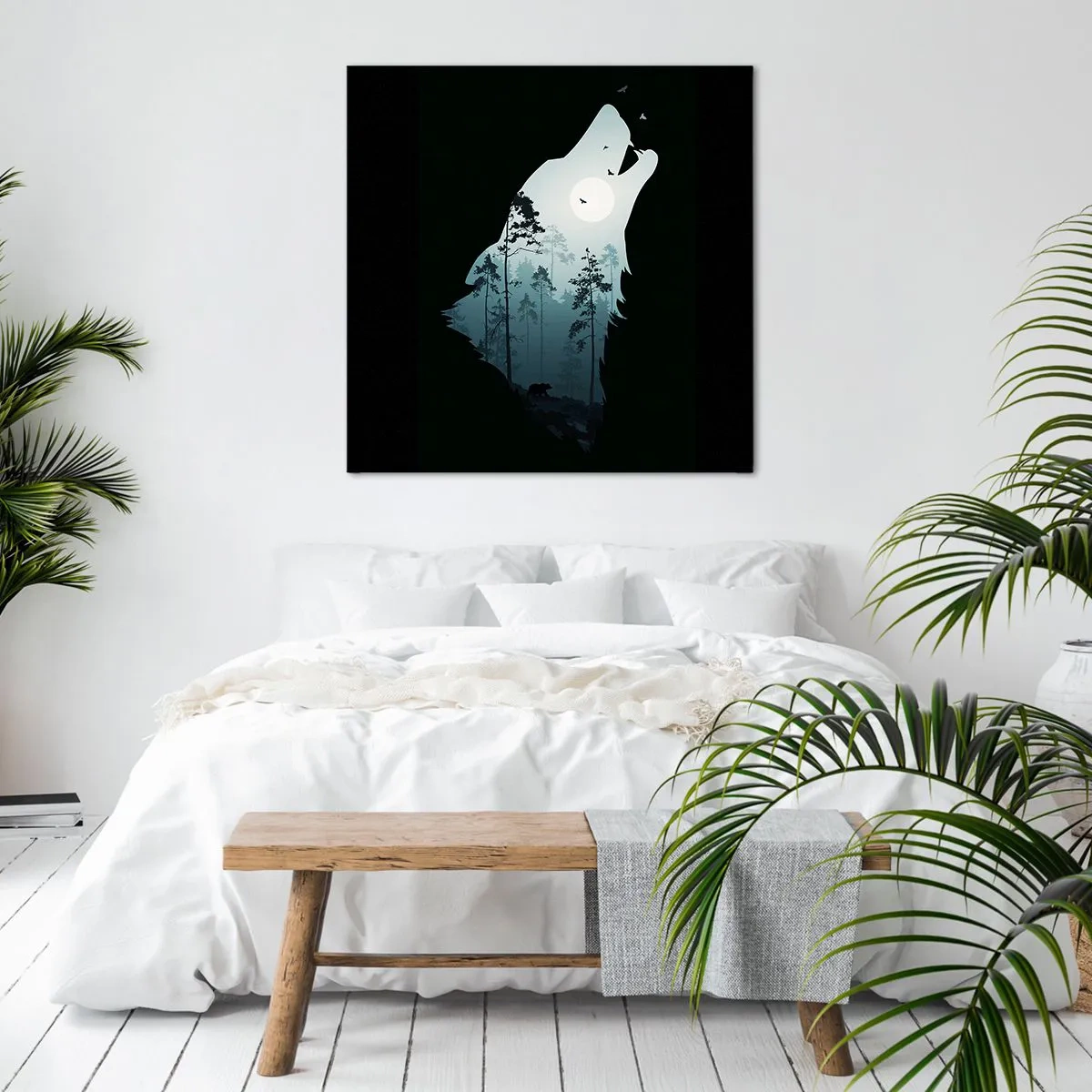 Schilderen op canvas - De stem van de bosnacht - 30x30 cm
