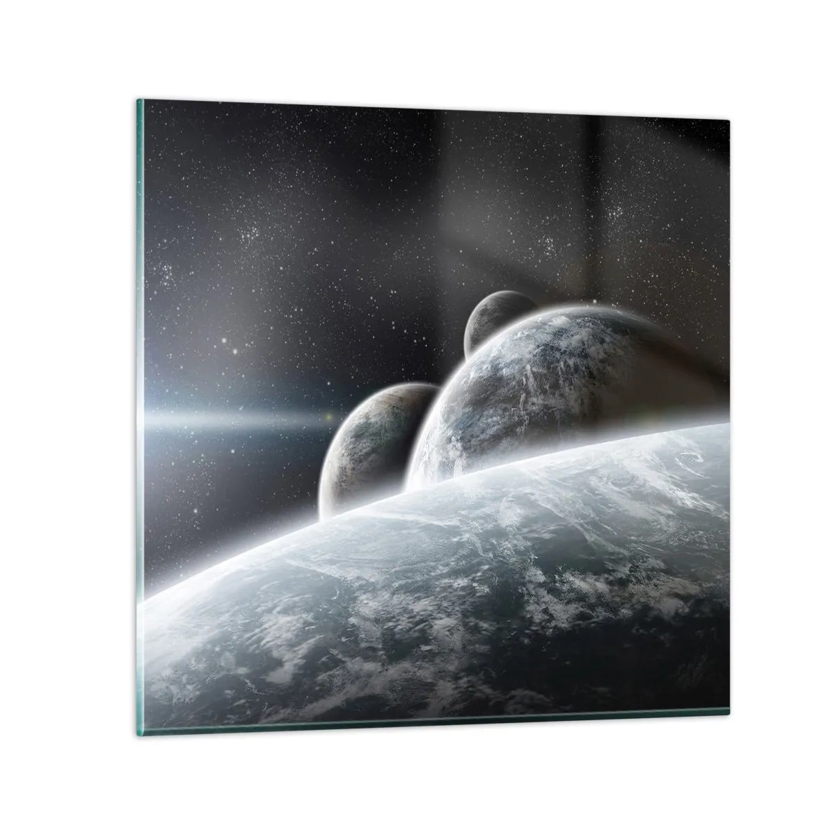Schilderen op glas - Kosmische muziek van de sferen - 70x70 cm