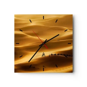 Wandklok - Klok - Caravan in de woestijngolven - 30x30 cm
