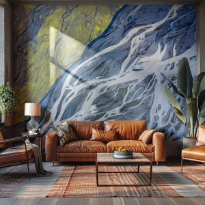 Zelfklevend Fotobehang Deluxe Sticker - Rotstekeningen van de natuur - Abstractie, Deel, Gletsjer - 250x175 cm