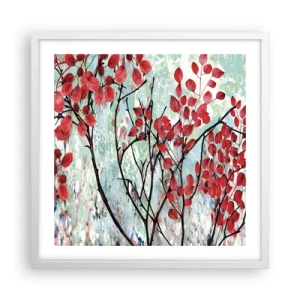 Poster in een witte lijst - Boom in scharlaken - 50x50 cm