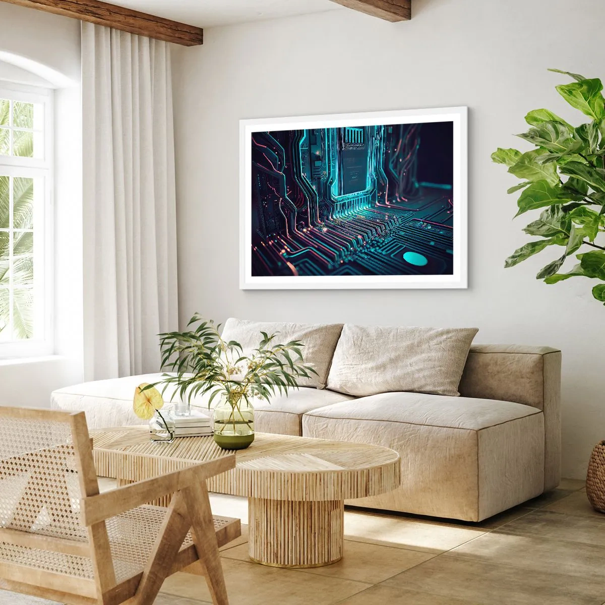 Poster in een witte lijst - Ik ben aan het denken… - 70x50 cm