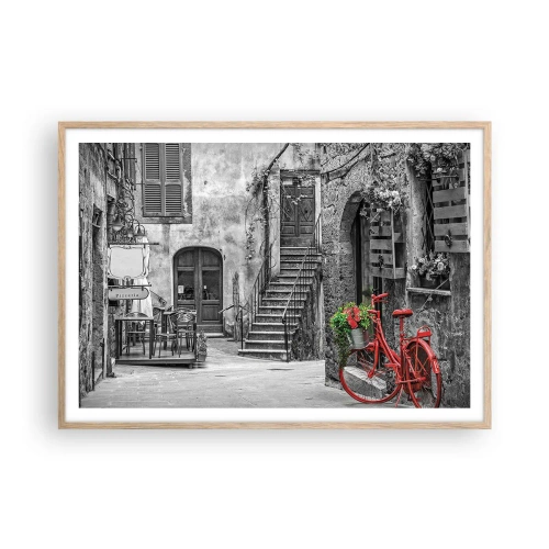Een poster in een licht eiken lijst - Toscaanse steeg - 100x70 cm