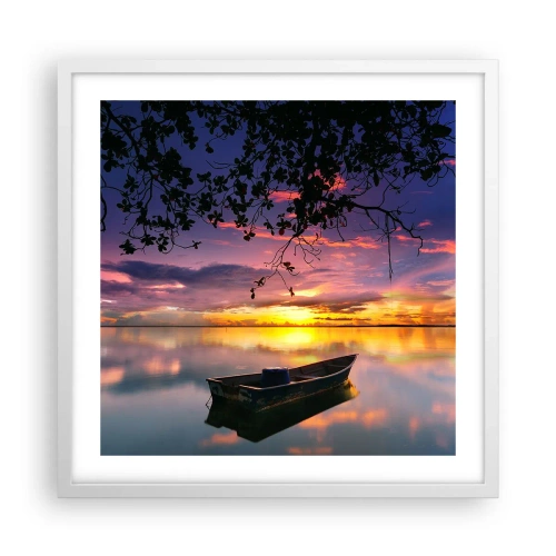 Poster in een witte lijst - "Je lijkt midden in de lucht te hangen..." - 50x50 cm