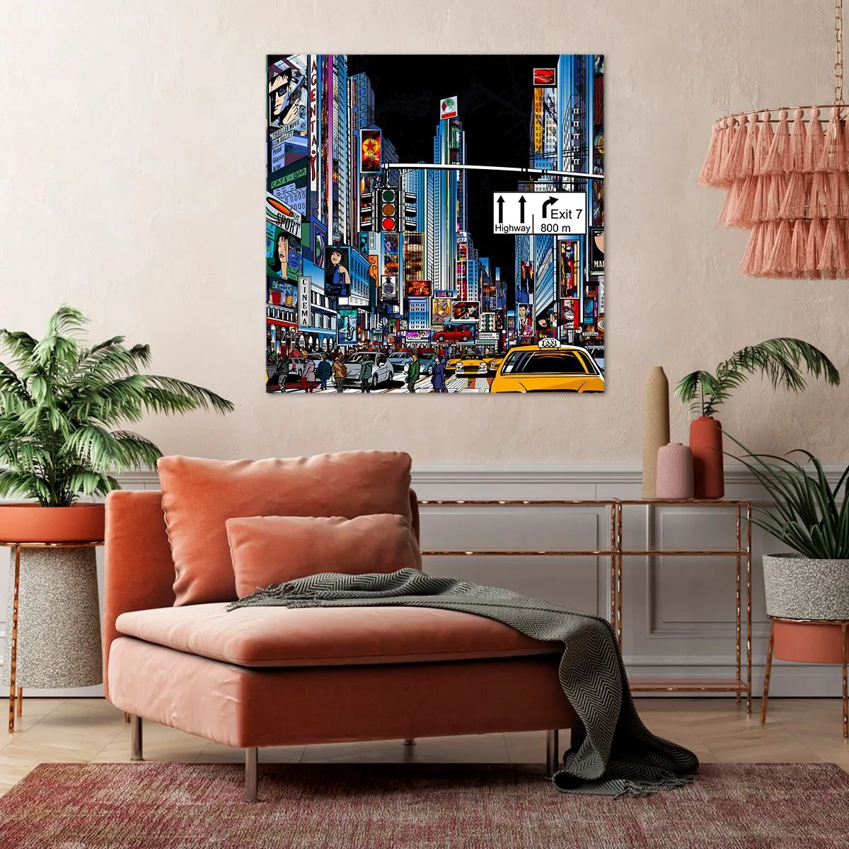 Schilderen op canvas - Stripboek grote nacht - 50x50 cm