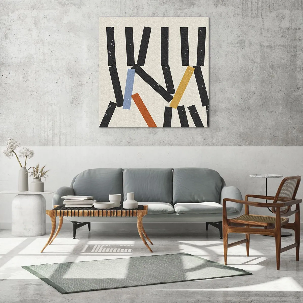 Schilderen op glas - Domino – compositie - 30x30 cm