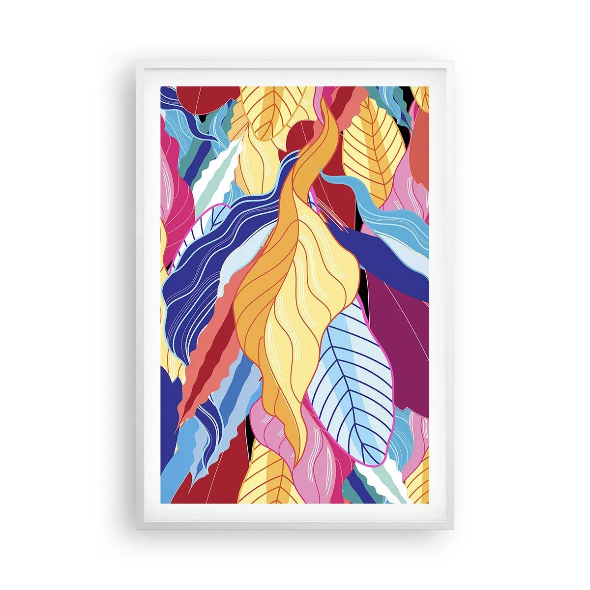 Poster in een witte lijst - Een kleurrijke puinhoop - 61x91 cm