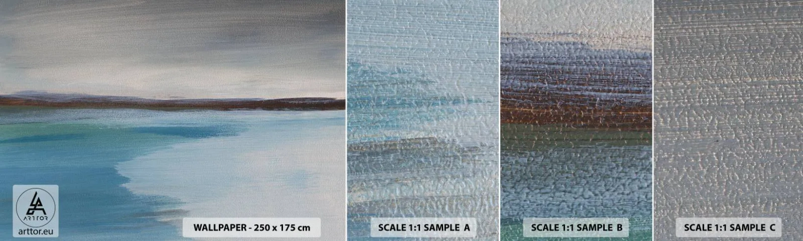 Fotobehang Staaltje Standard Eco - Horizontaal landschap - Zee, Deel, Strand - 100x30 cm