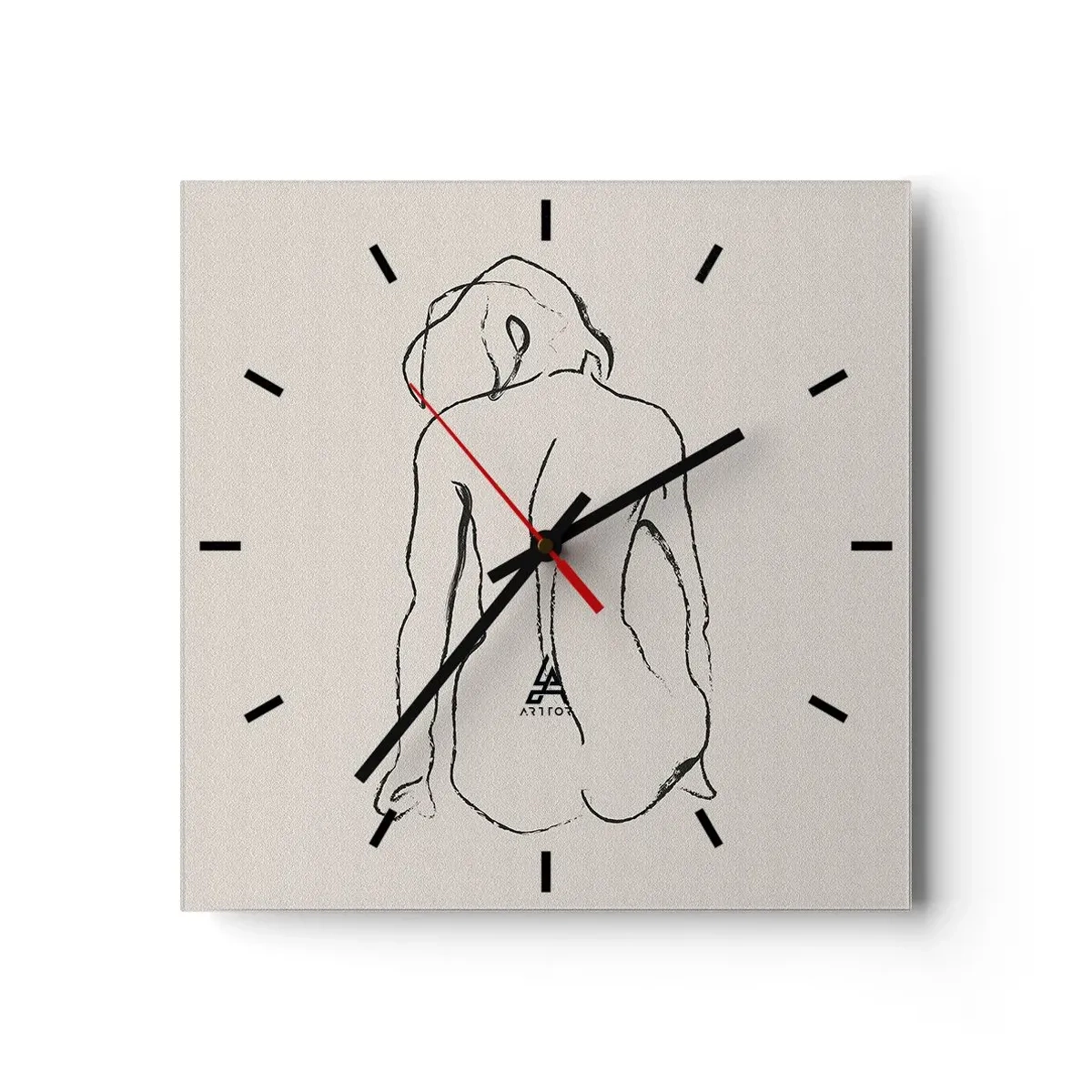 Wandklok - Klok - Naakt meisje - 30x30 cm