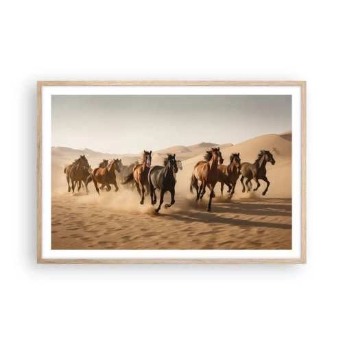 Een poster in een licht eiken lijst - Vrij als de wind - 91x61 cm