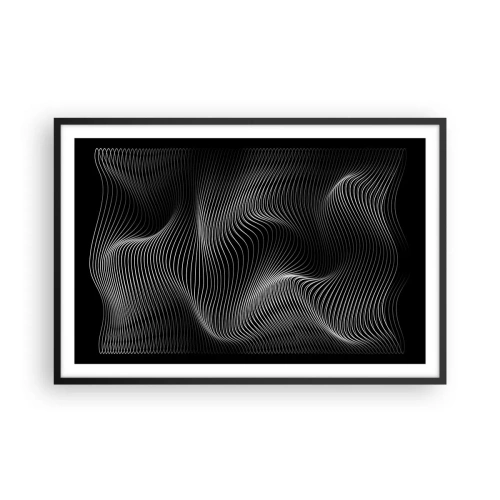 Poster in een zwarte lijst - Dans van licht in de ruimte - 91x61 cm