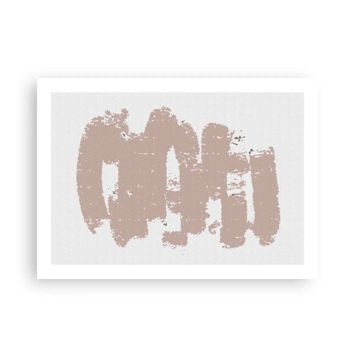 Poster - Abstractie in zachtroze - 70x50 cm