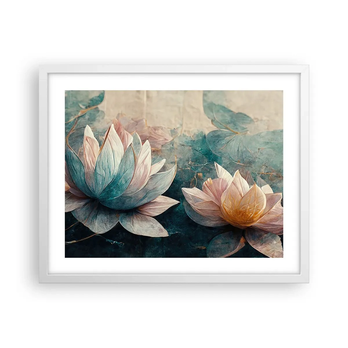 Poster in een witte lijst - Sterren van het meer - 50x40 cm