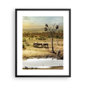 Poster in een zwarte lijst - "Er stroomde een rivier uit Eden …" - 40x50 cm