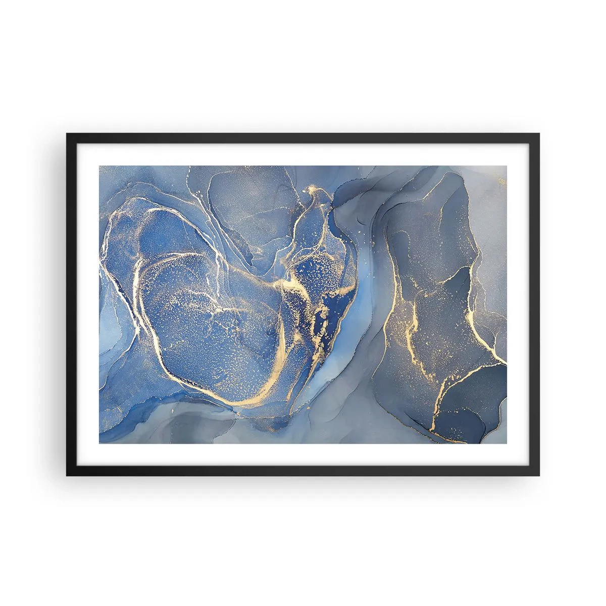 Poster in een zwarte lijst - Goudstof - 70x50 cm