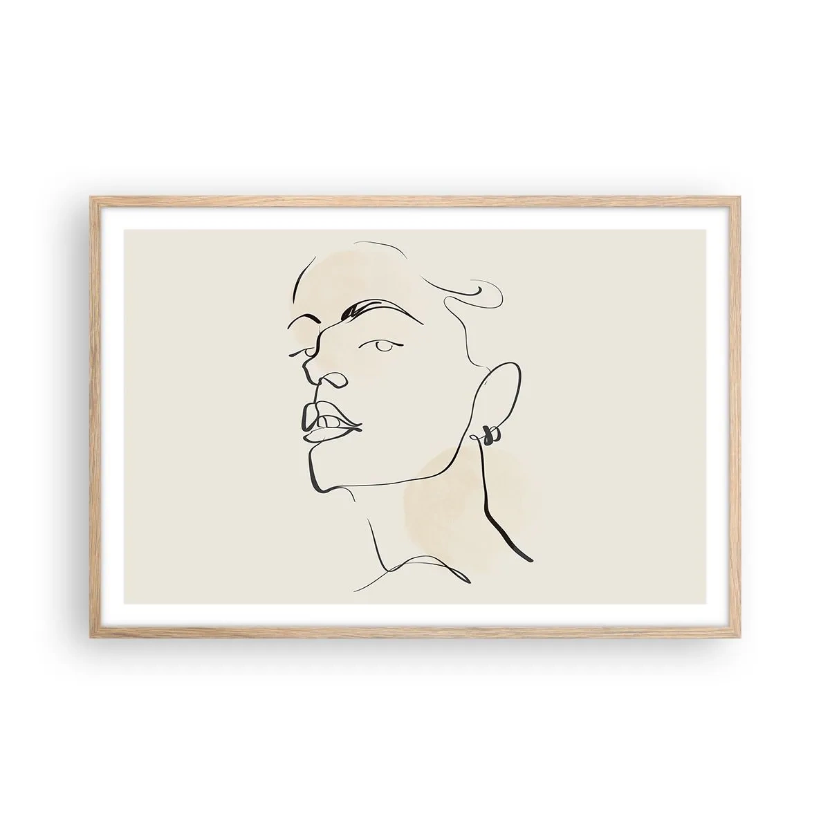 Een poster in een licht eiken lijst - Een trotse blik - 91x61 cm