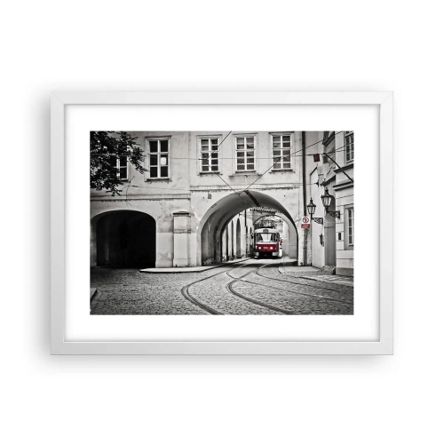 Poster in een witte lijst - Door het doolhof van de stad - 40x30 cm