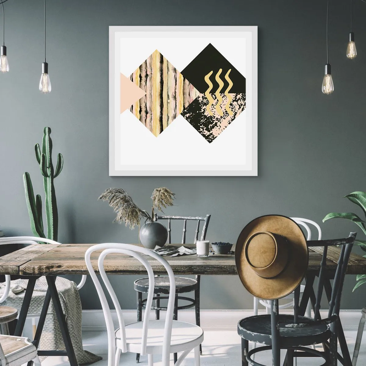 Poster in een witte lijst - Er is niet zo eenvoudig - 60x60 cm