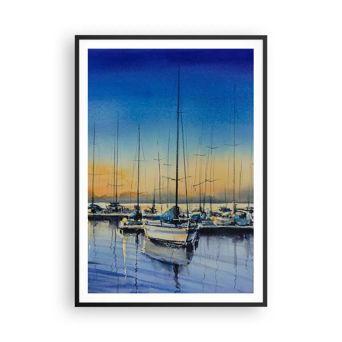 Poster in een zwarte lijst - Einde van een goede dag - 70x100 cm