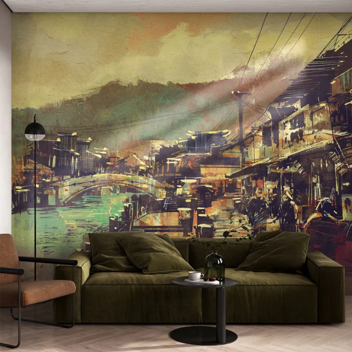 Zelfklevend Fotobehang Deluxe Sticker - Het leven als een rijkdom aan grijs - Landschap, China, Architectuur - 500x350 cm