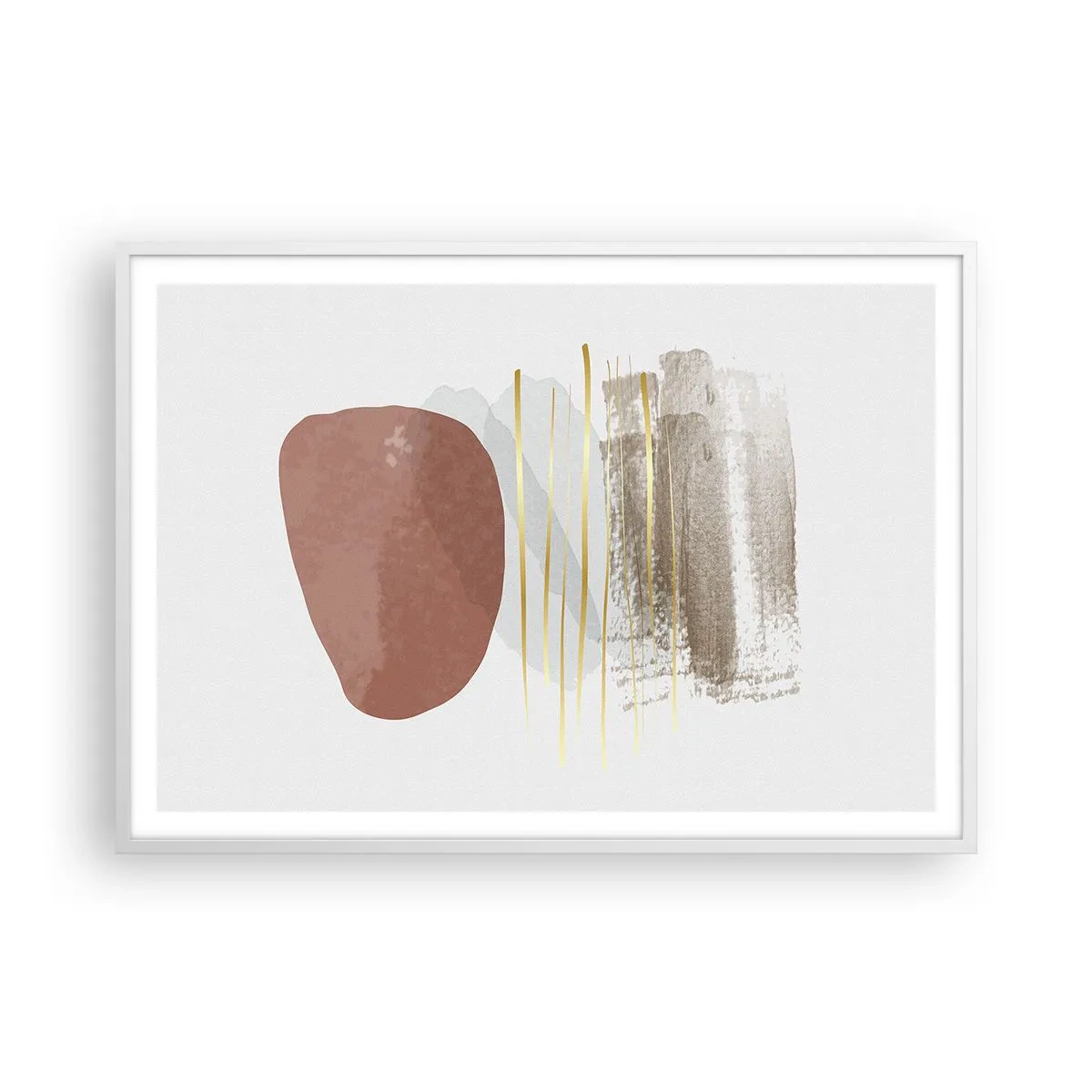 Poster in een witte lijst - Abstracte zuilengalerij - 100x70 cm