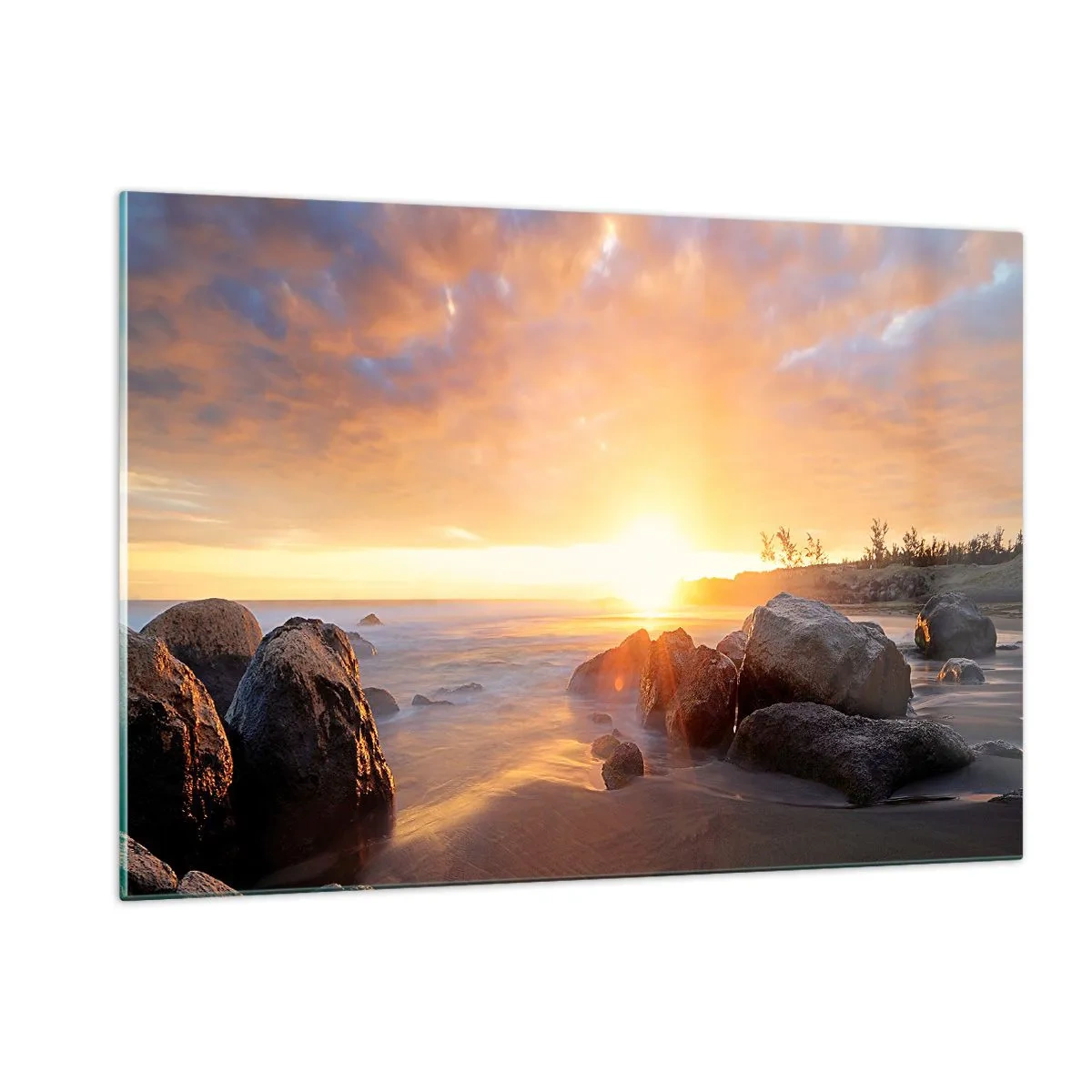 Schilderen op glas - Lichtgevende bries van de avond - 120x80 cm