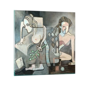 Schilderen op glas - Mozaïek van geest en materie - 50x50 cm